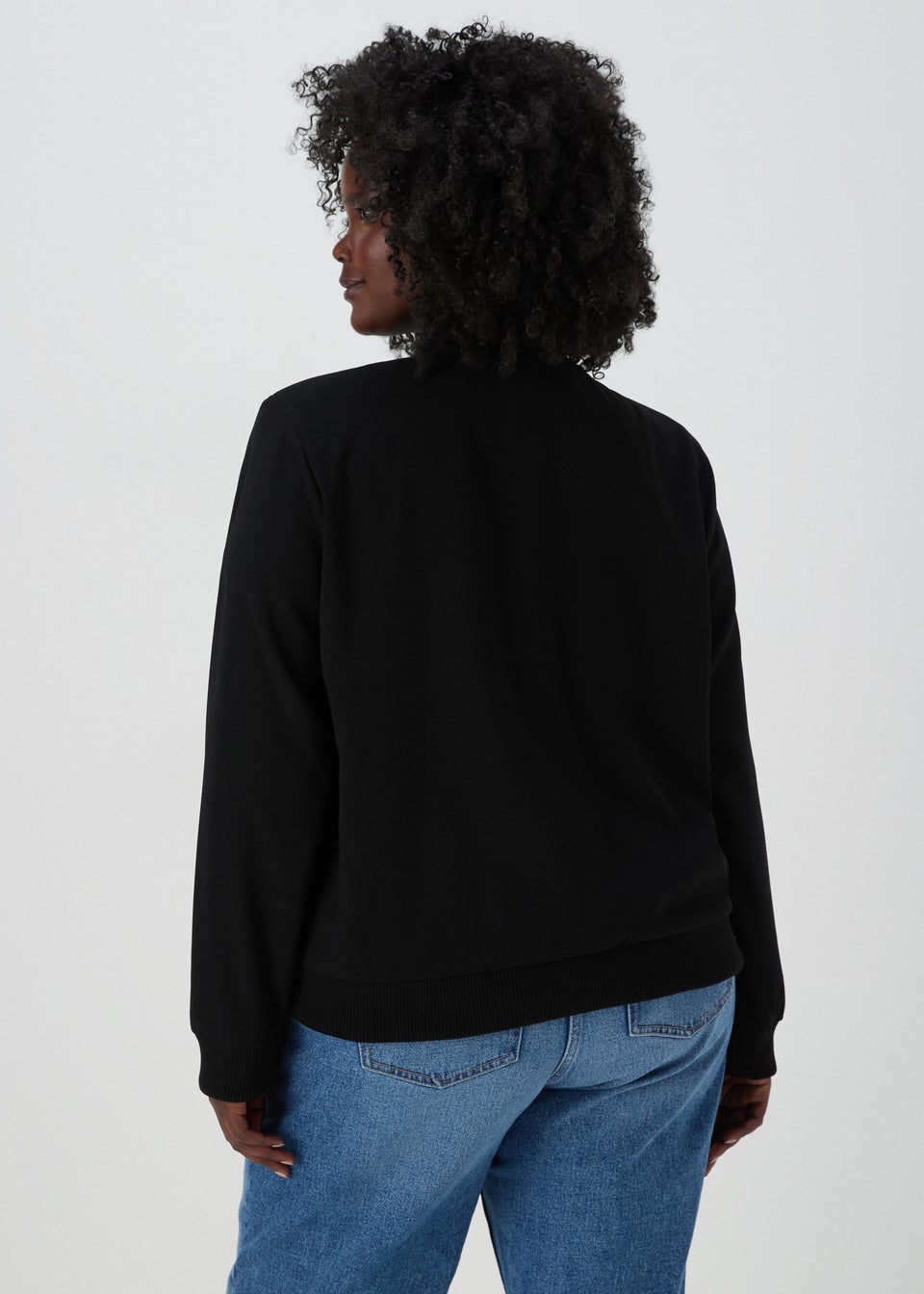 Et Vous Black Crepe Bomber Jacket