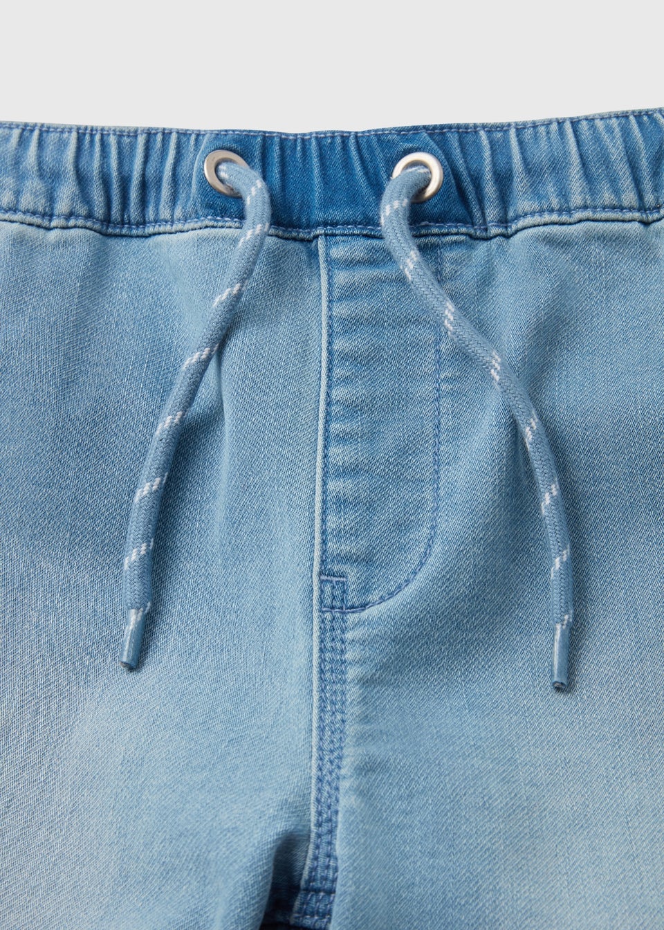 Boys Light Wash Knitted Denim Shorts (7-13yrs)