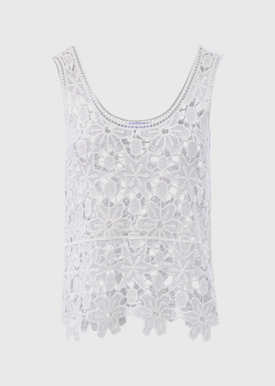 White Unlined Lace Vest