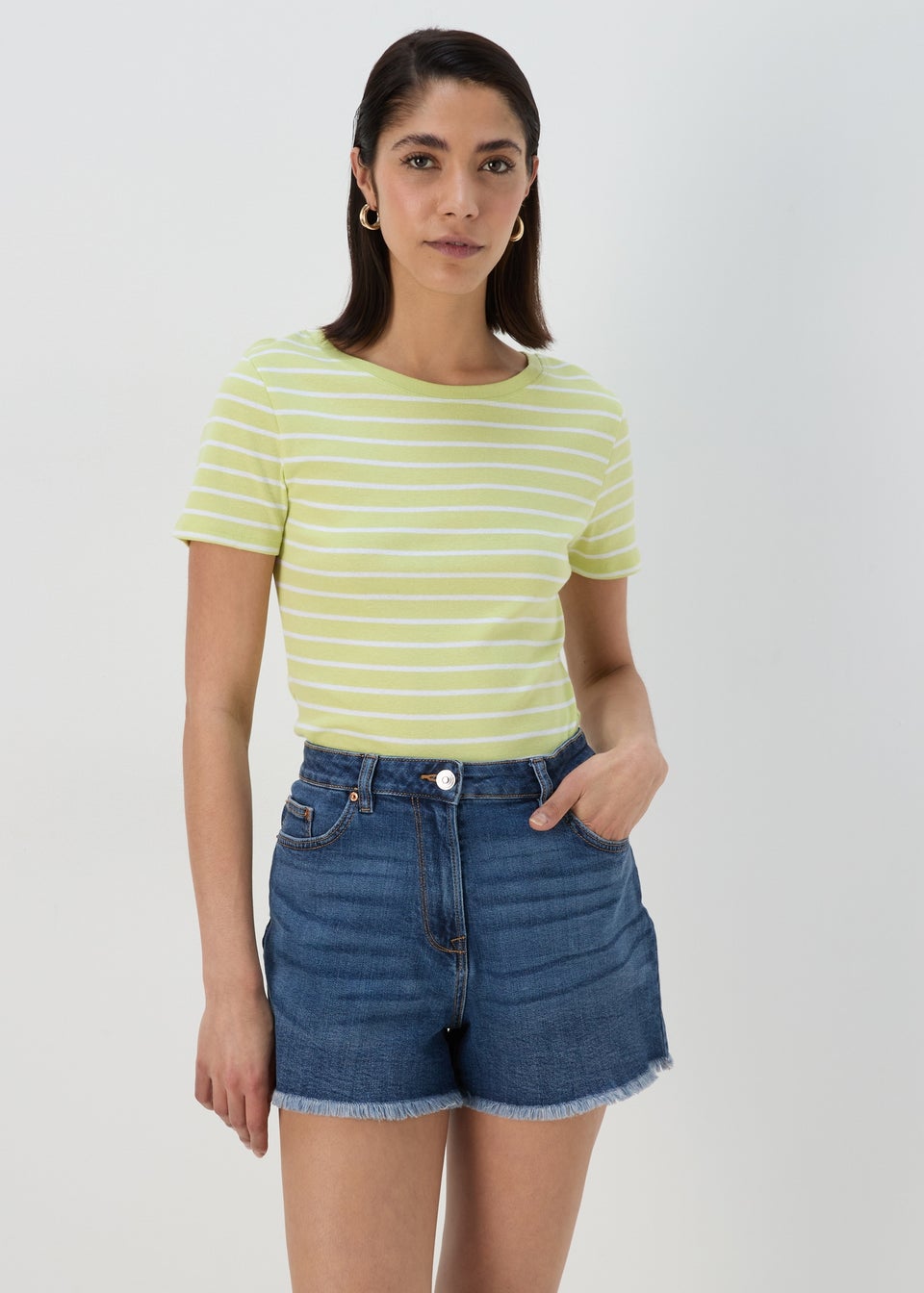 Lime Stripe Print T-Shirt