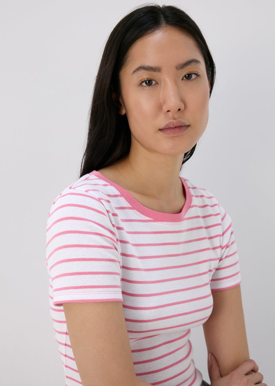 White & Pink Stripe T-Shirt