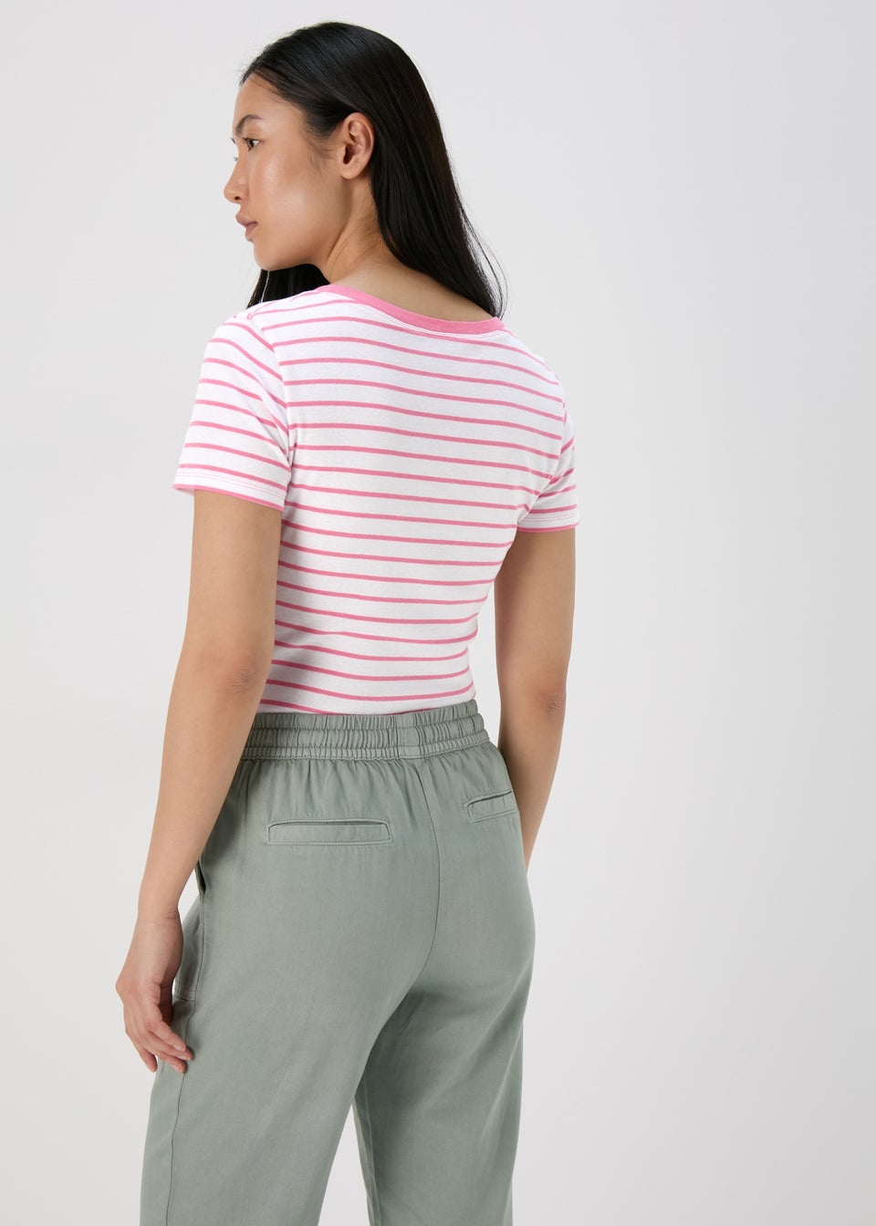 White & Pink Stripe T-Shirt