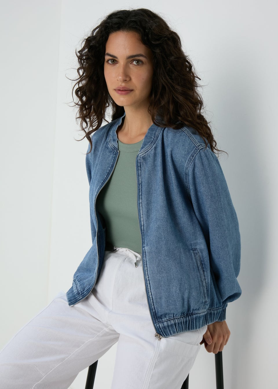 Jean bomber jacket womens shop