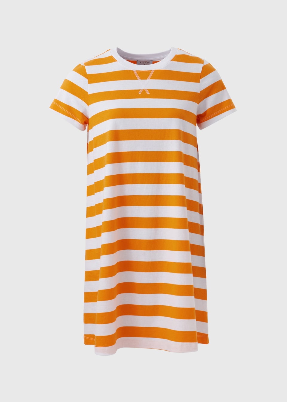 Orange Stripe T Shirt Dress