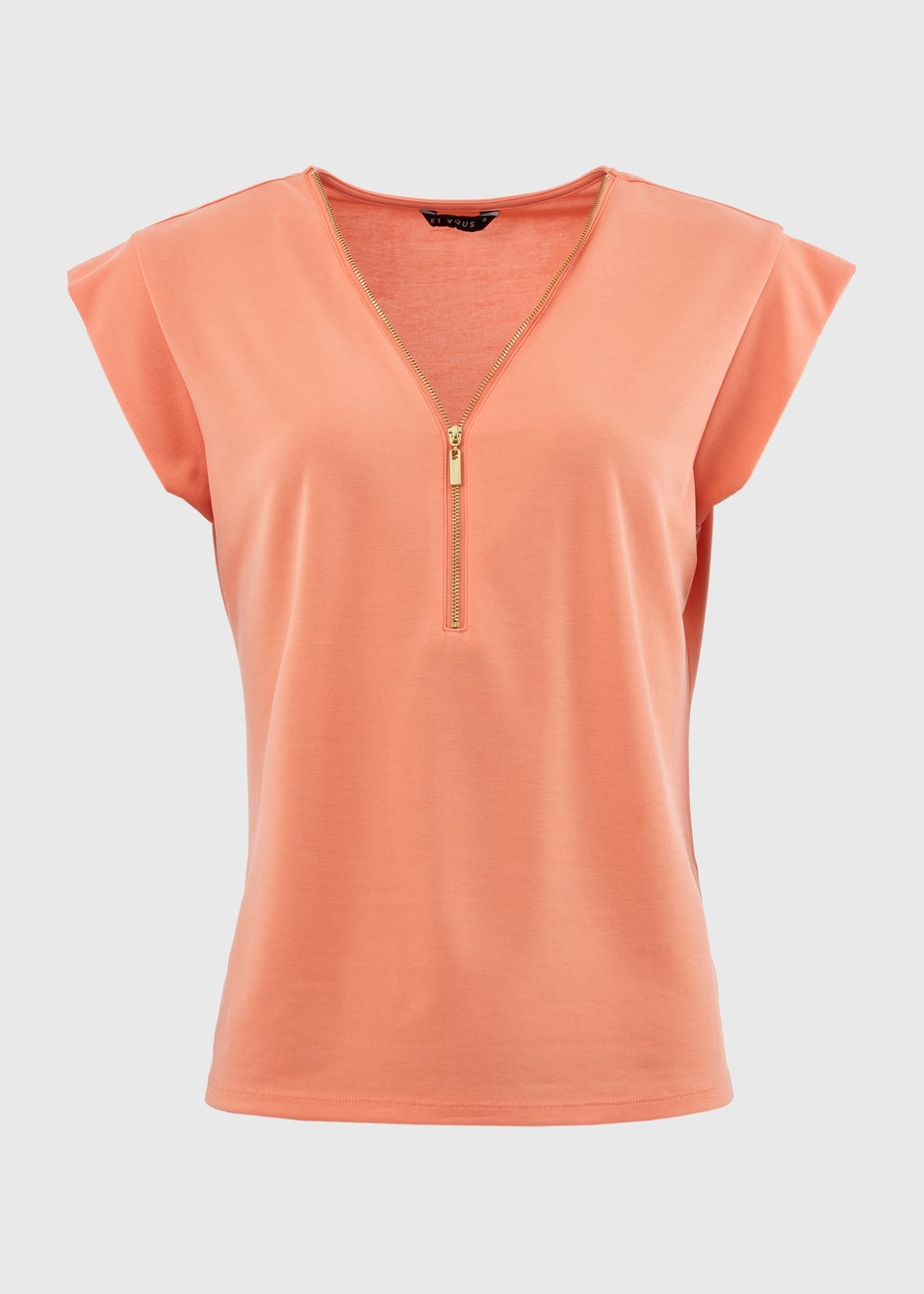 Et Vous Pink Zip Front T-Shirt