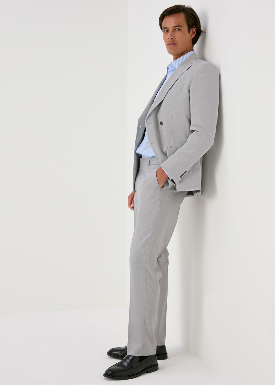 Taylor & Wright Grey Turner Double Breasted Slim Fit Jacket
