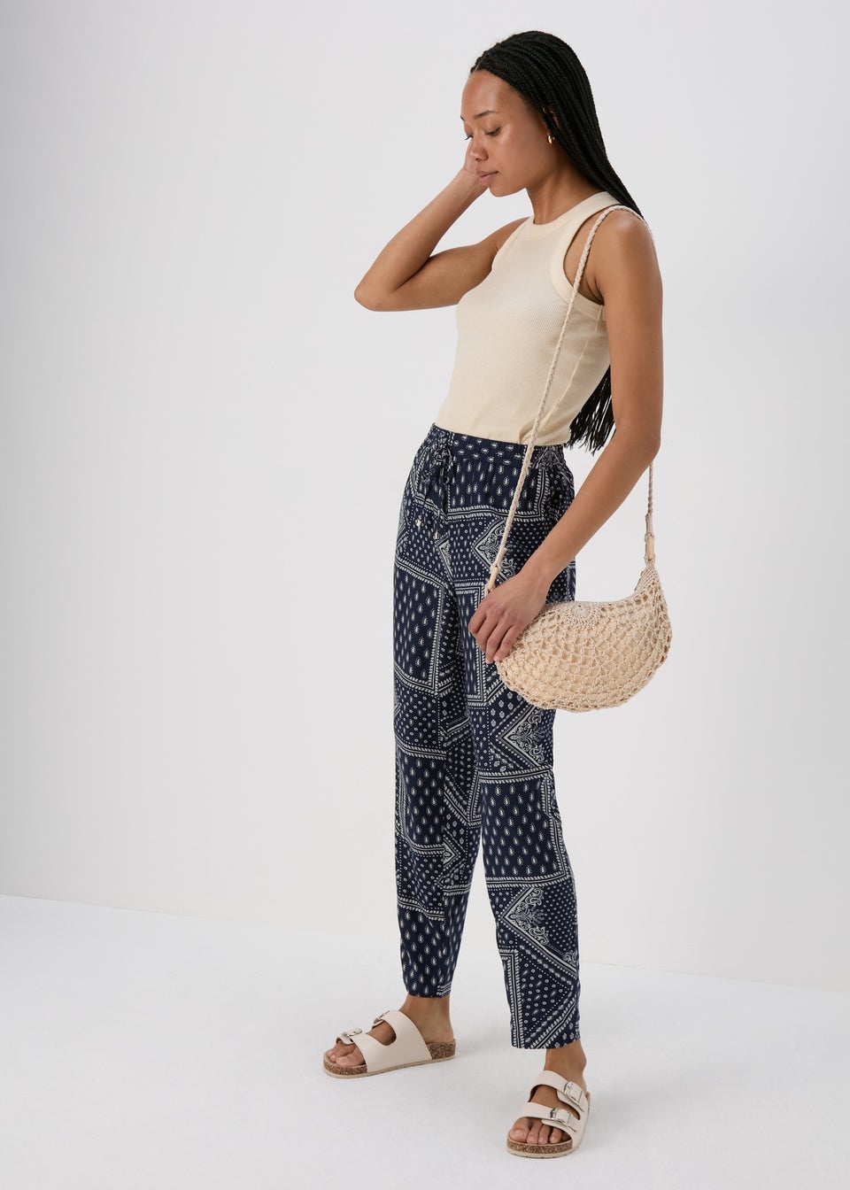Matalan womens navy trousers clearance