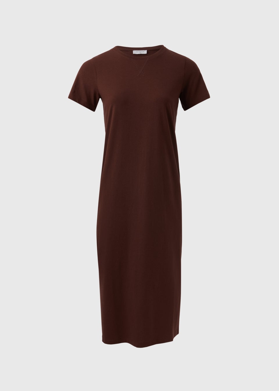 Brown Midi Jersey T Shirt Dress