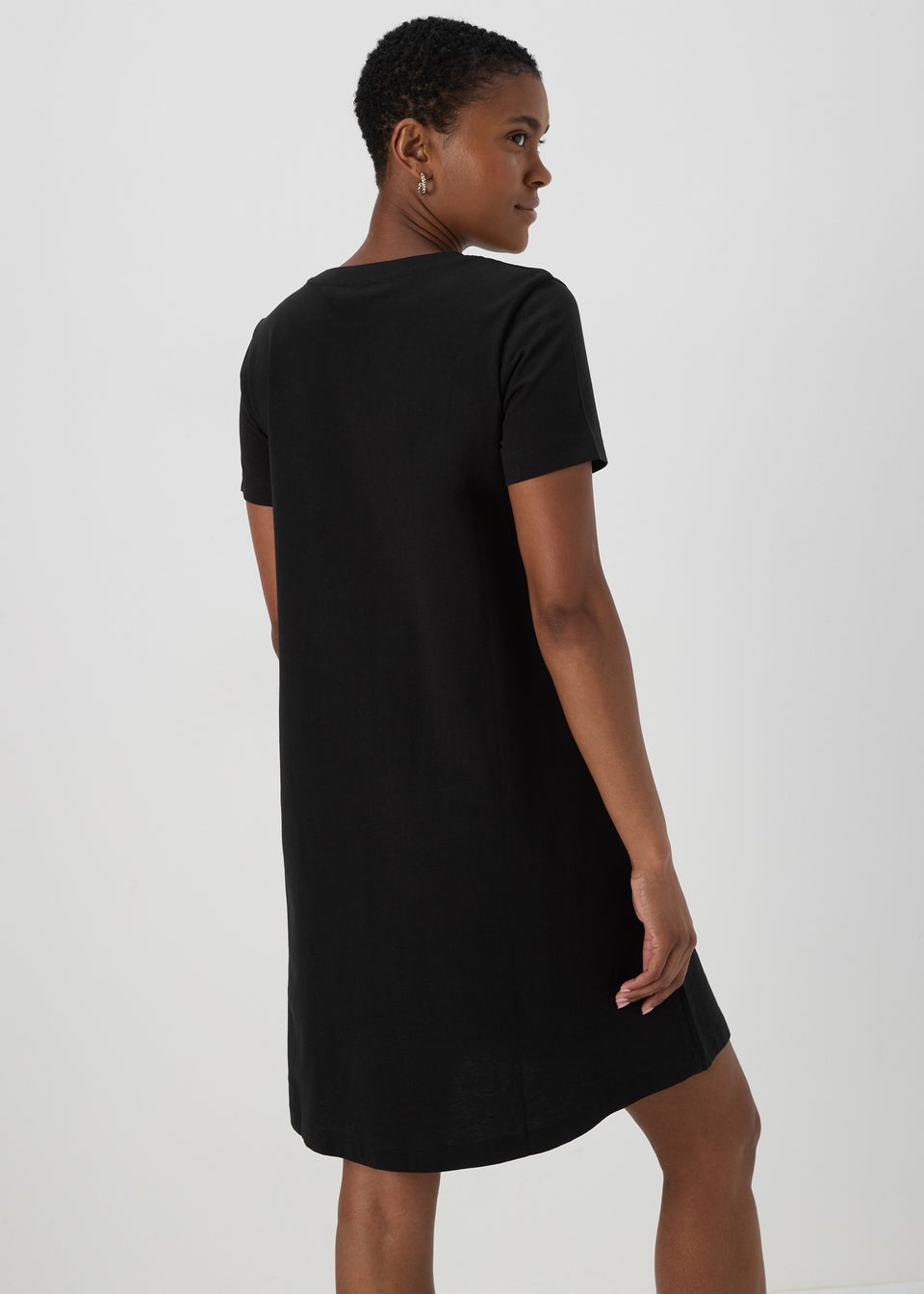 Black Jersey Mini T-Shirt Dress