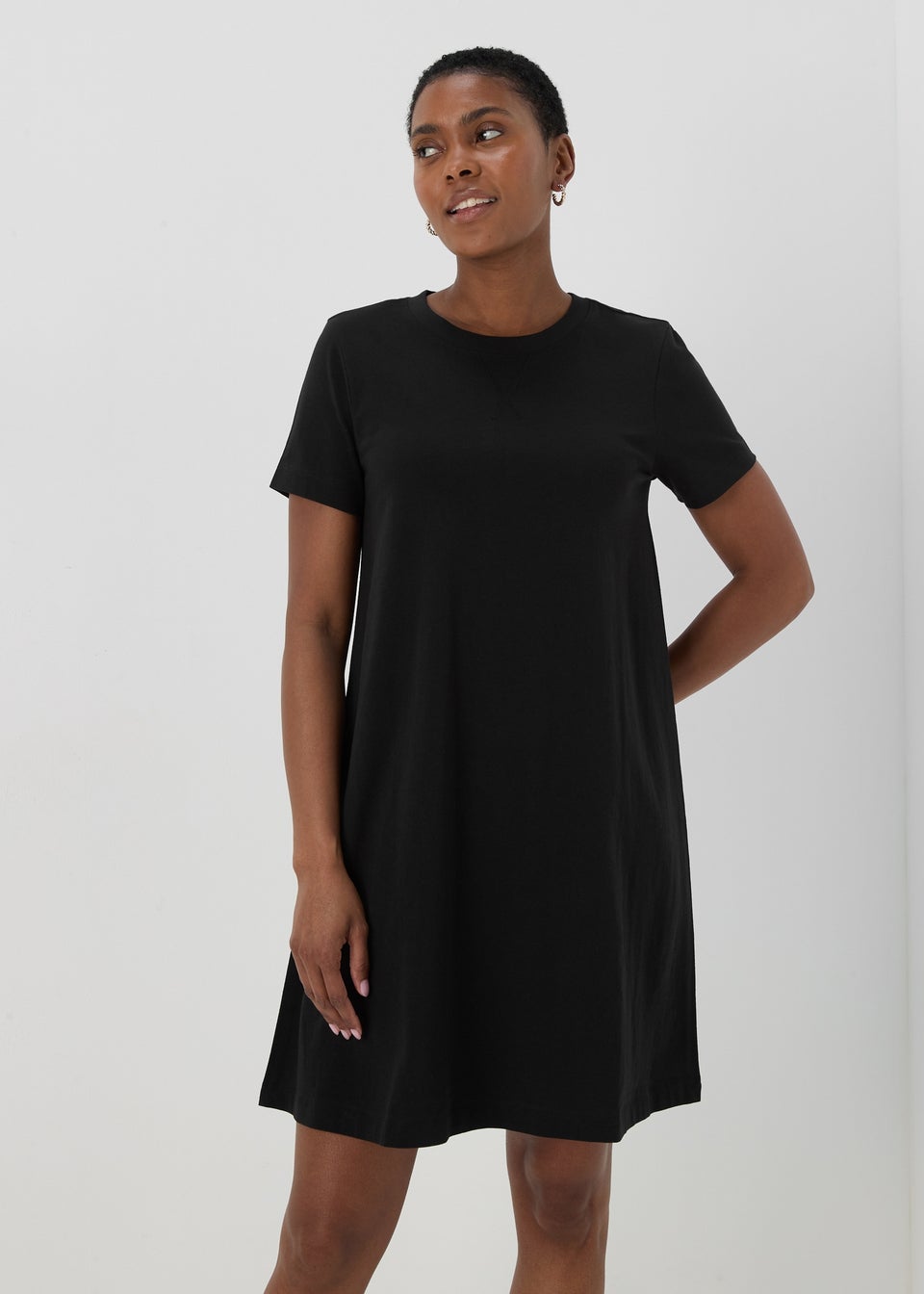 Black Jersey Mini T-Shirt Dress