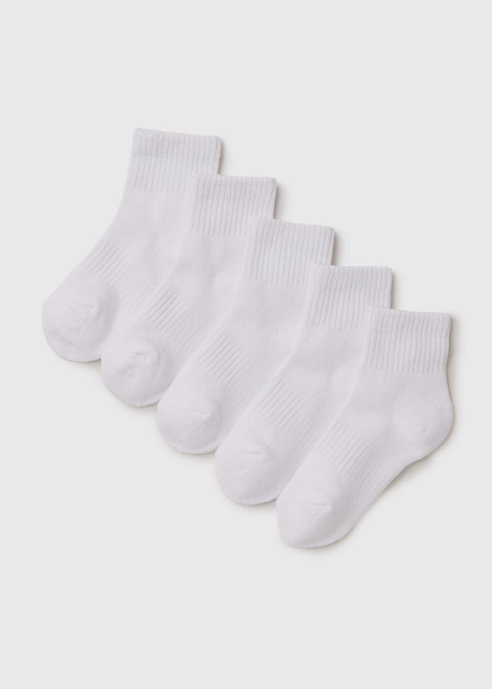 Boys 5 Pack White Sports Socks (Younger 6-Older 6.5)
