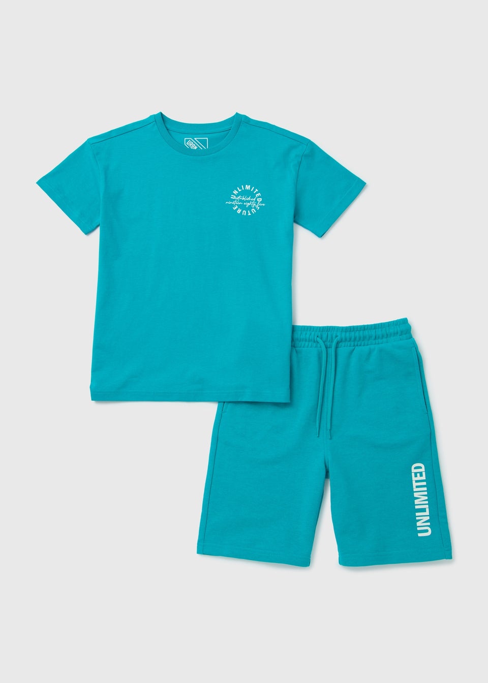 Boys Teal T-Shirt & Shorts Set (7-12yrs)