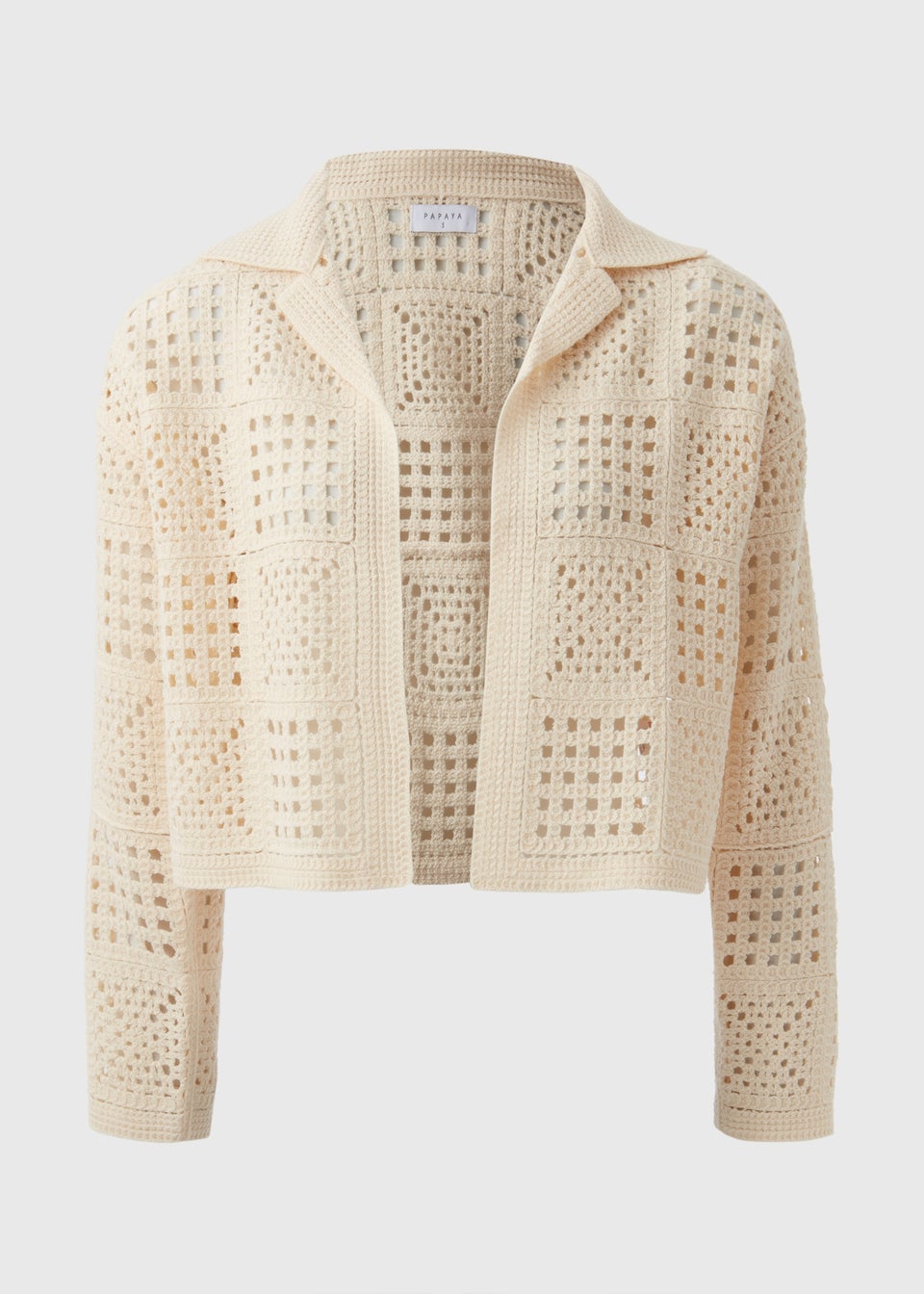 Cream Crochet Knitted Shirt