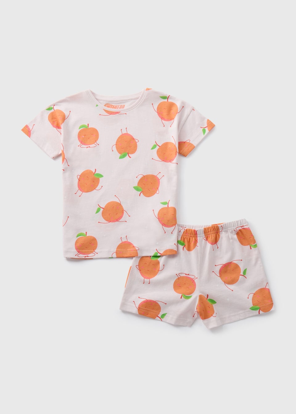 Girls Peach Print Pyjamas Set (4-12yrs)