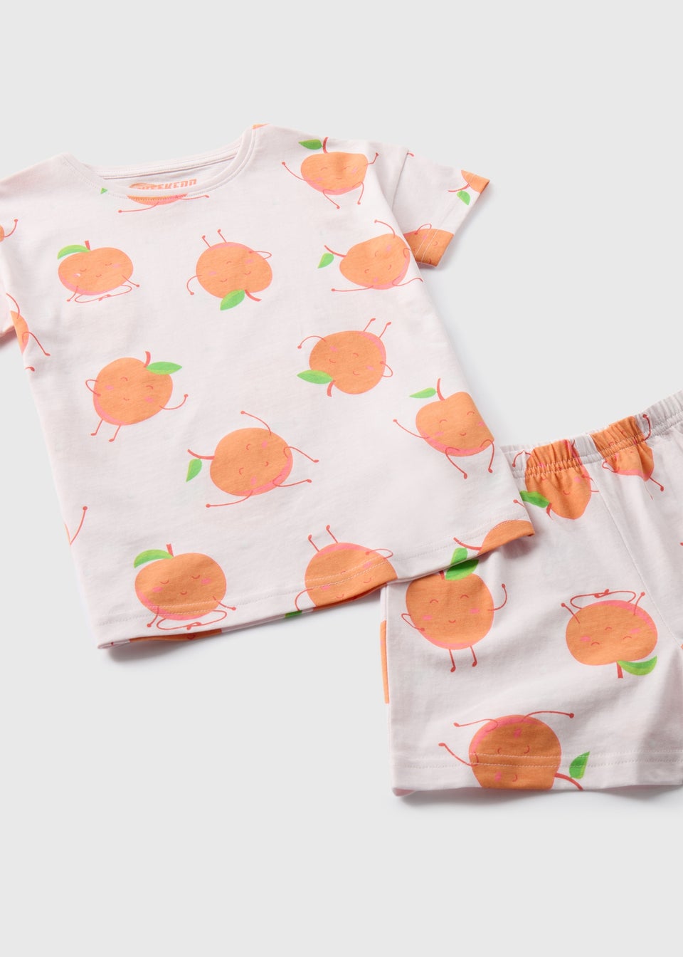Girls Peach Print Pyjamas Set (4-12yrs)
