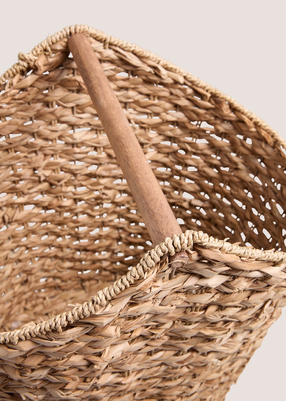 Natural Rush Log Basket (45cm x 35cm x 49cm)