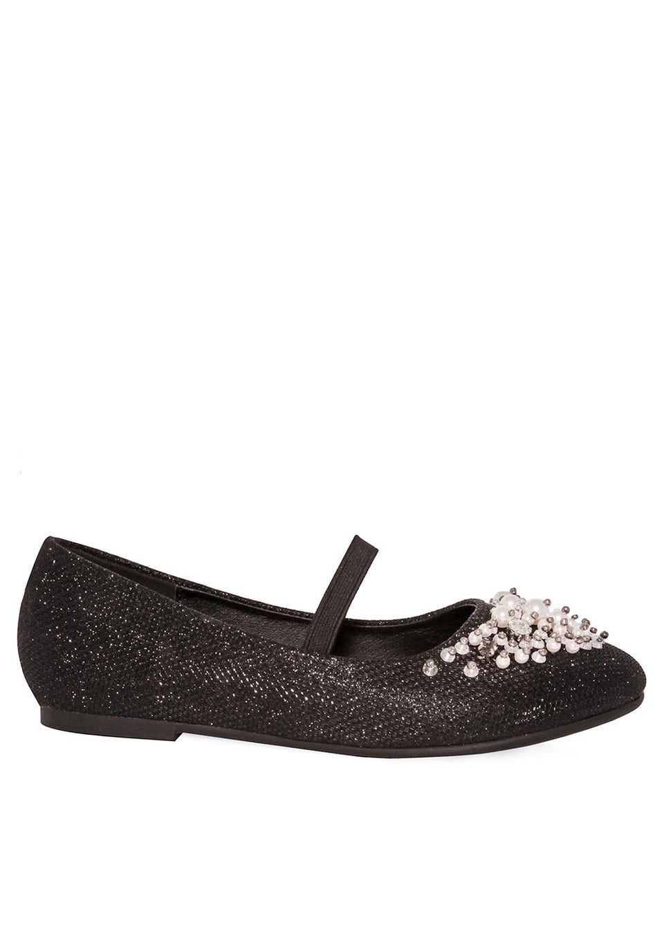 Where's That From Black Libbie Kids Diamante Embellished Platform Shoes