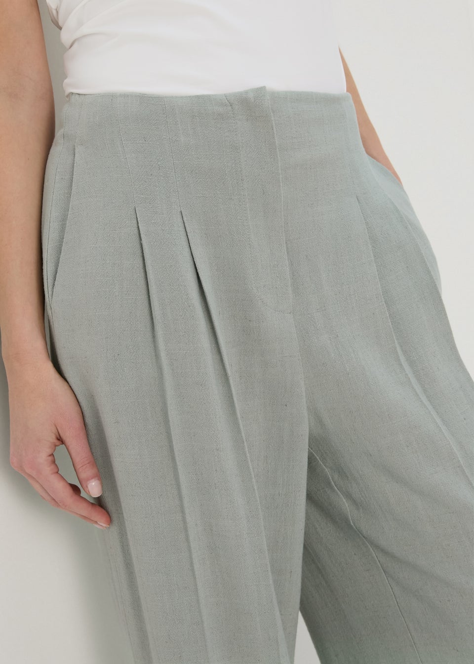 Et Vous Sage Wide Leg Linen Trousers