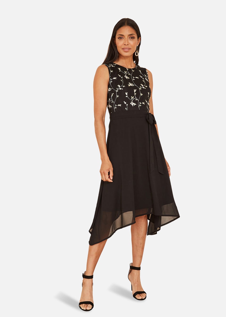 Black midi skater dress cheap