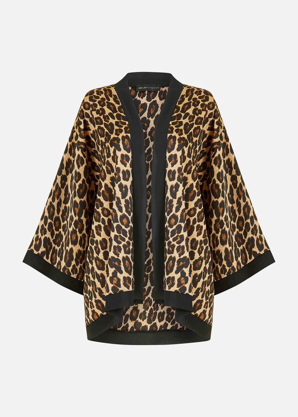 Mela Animal Satin Print Kimono
