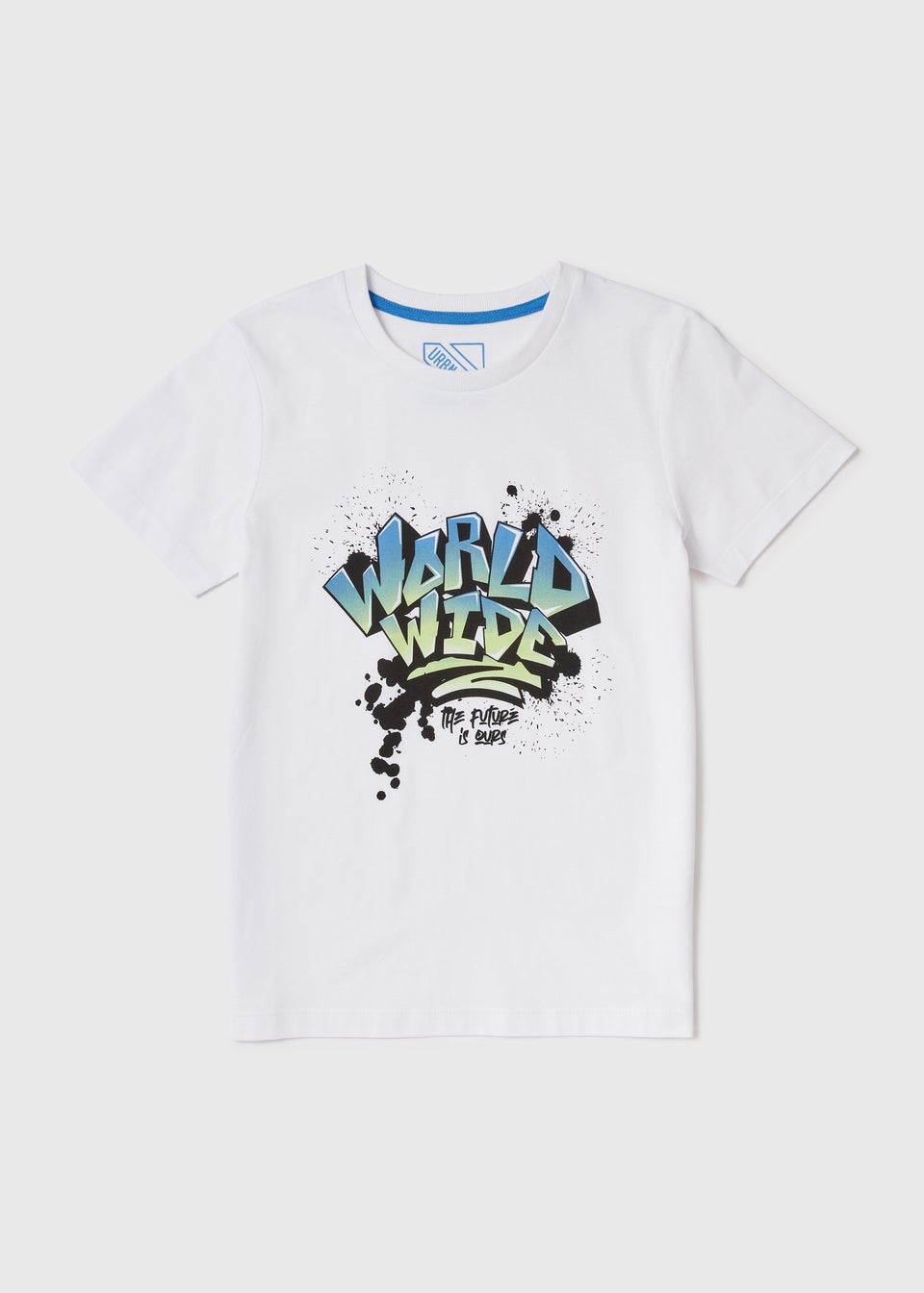 Boys White Graffiti T-Shirt (7-13yrs)