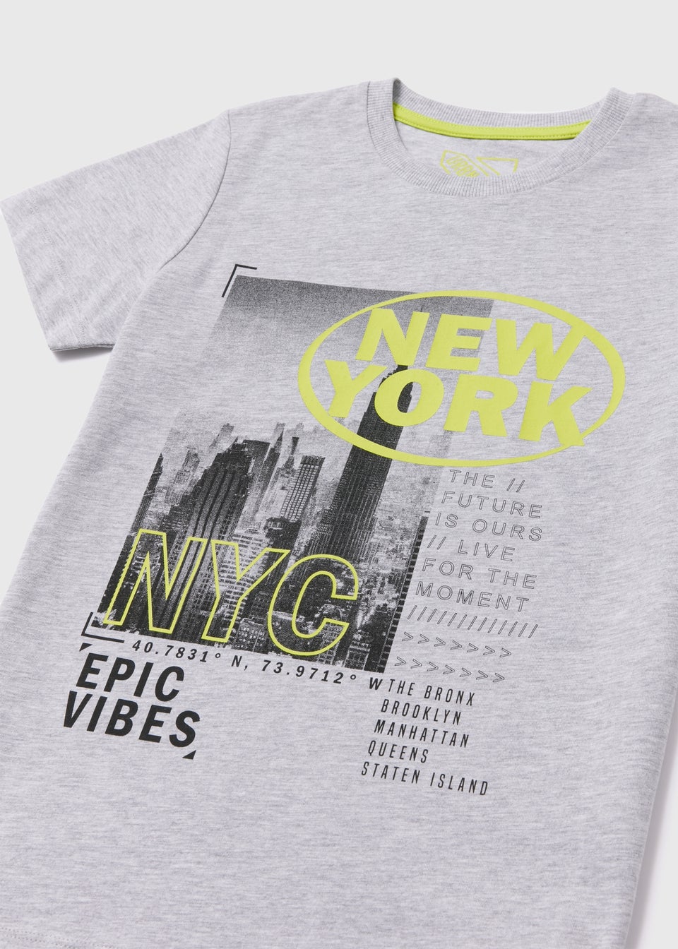 Boys Grey New York T-Shirt (7-13yrs)