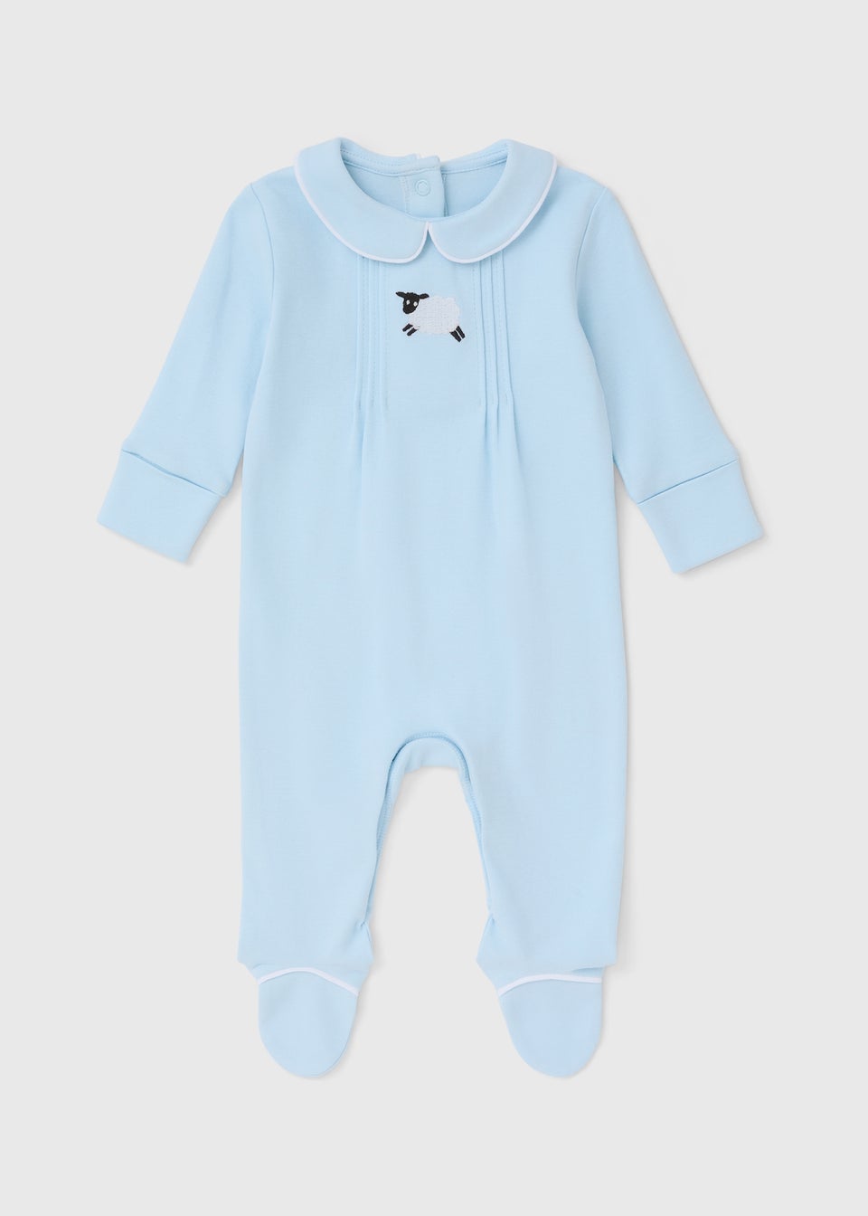 Baby Blue Sheep Sleepsuit (Tiny Baby-12mths)