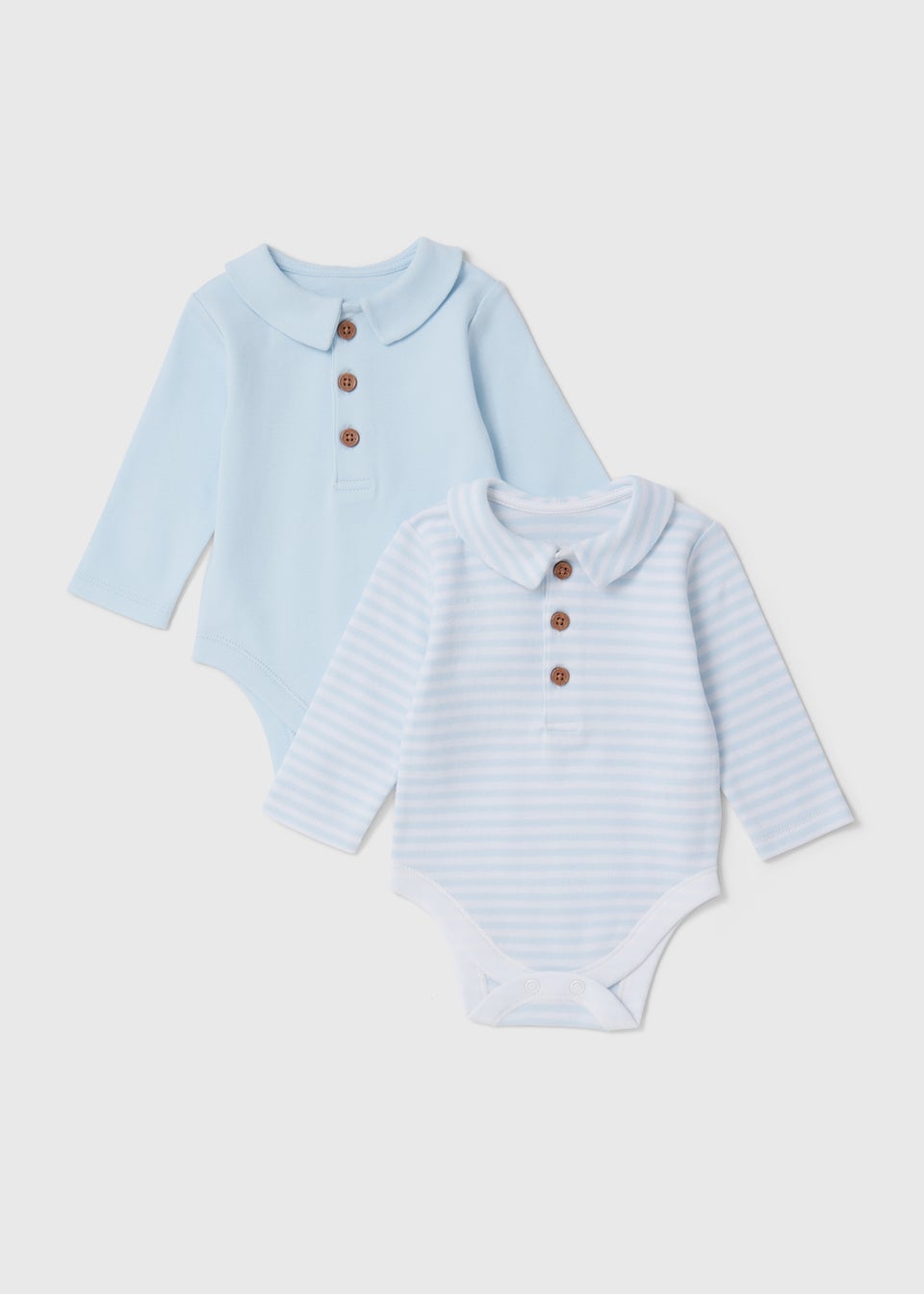 2 Pack Baby Blue Bodysuits (Tiny Baby-18mths)