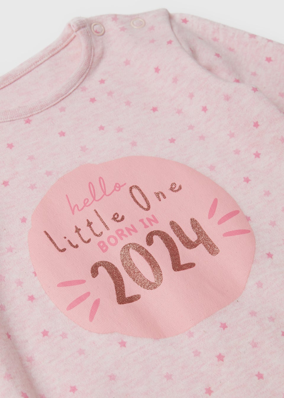 Baby Pink Born In 2024 Sleepsuit (Tiny Baby-6mths)