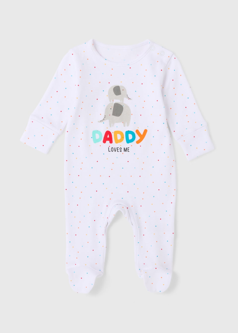 Baby Cream Daddy Loves Me Sleepsuit (Tiny Baby-18mths)