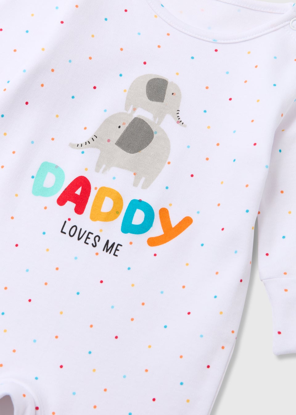 Baby Cream Daddy Loves Me Sleepsuit (Tiny Baby-18mths)