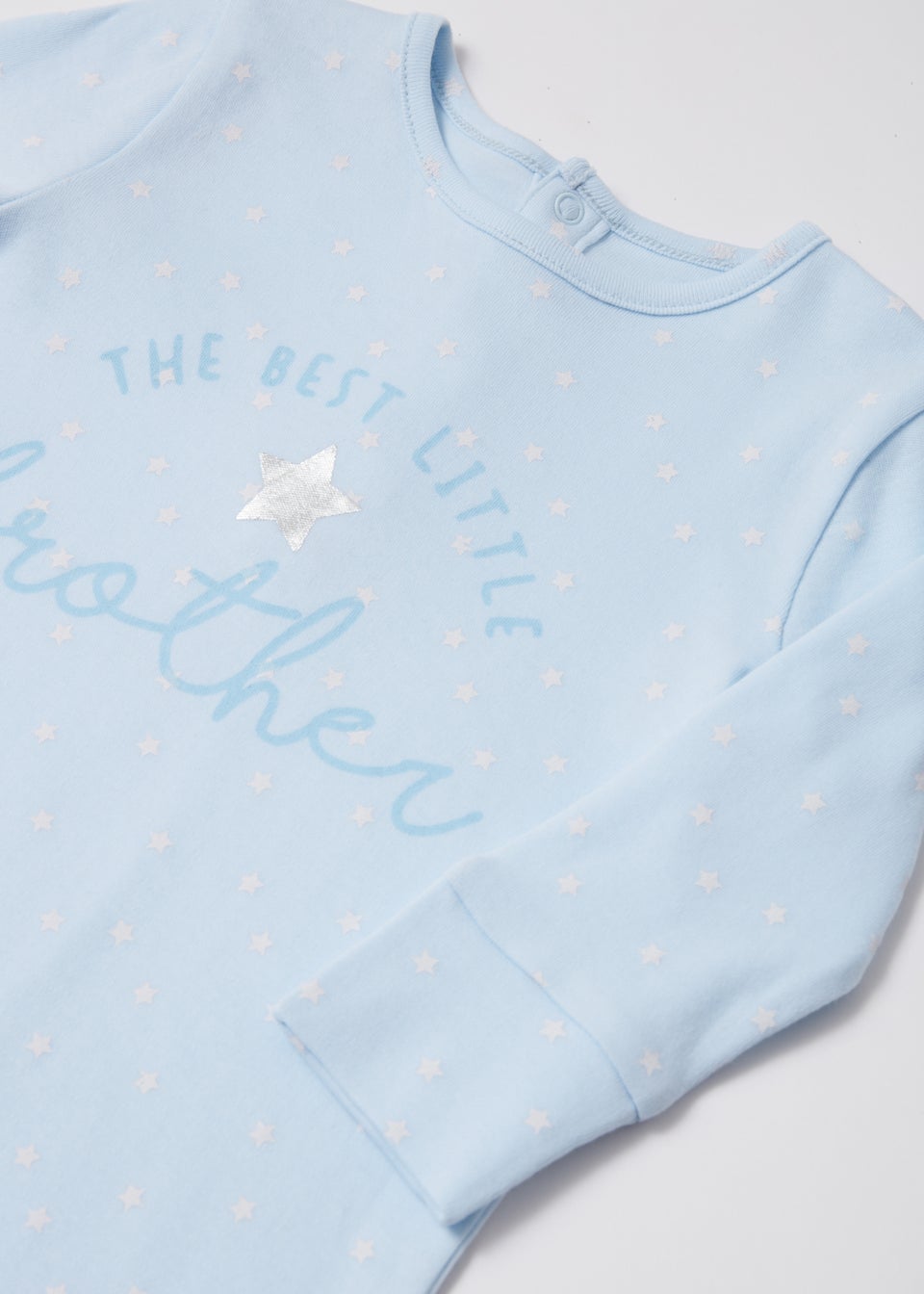 Baby Blue Little Brother Sleepsuit (Tiny Baby-18mths)