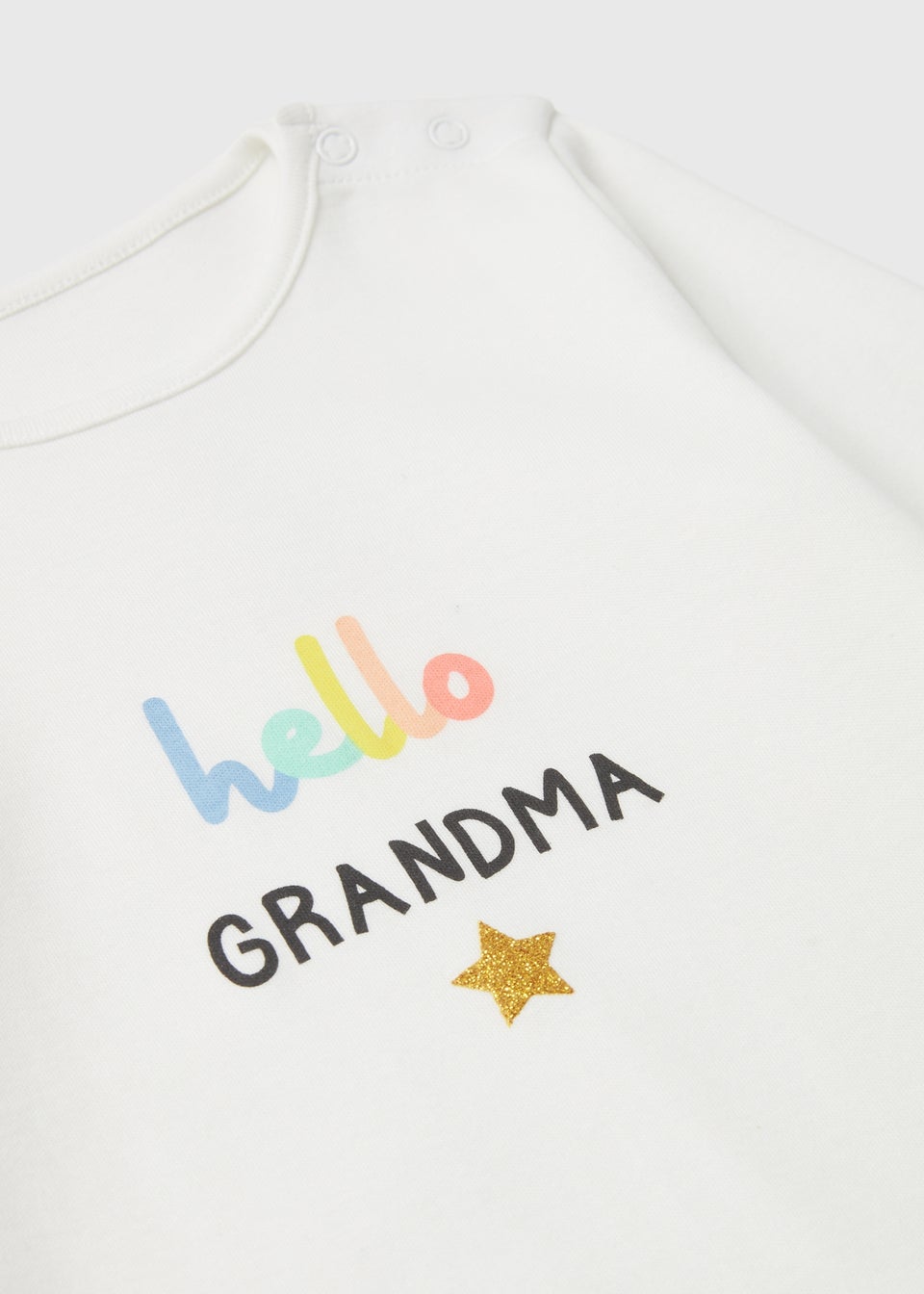 Baby Cream Hello Grandma Sleepsuit (Tiny Baby-18mths)