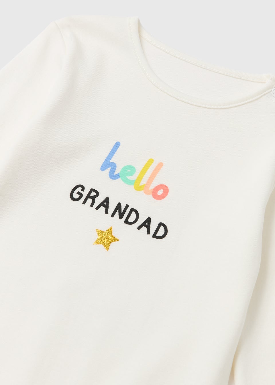 Baby Cream "Hello Grandad" Sleepsuit (Tiny Baby-18mths)