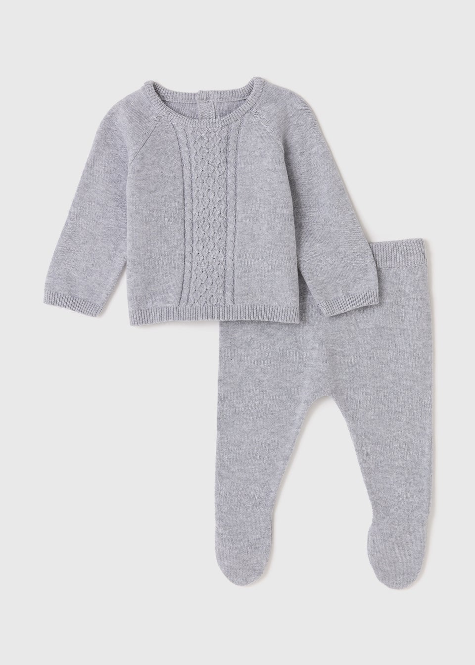 Baby 2 Pack Grey Knitted Set (Tiny Baby-12mths)