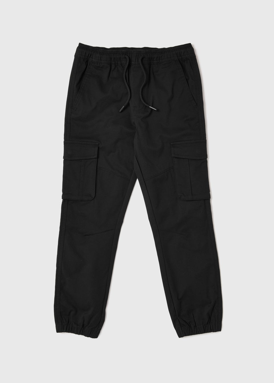 Boys Black Cargo Twill Pants (7-13yrs)