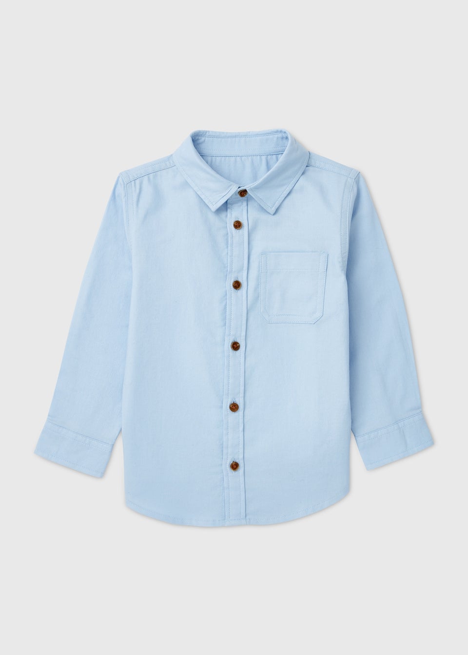 Boys Blue Plain Twill Shirt (1-7yrs)