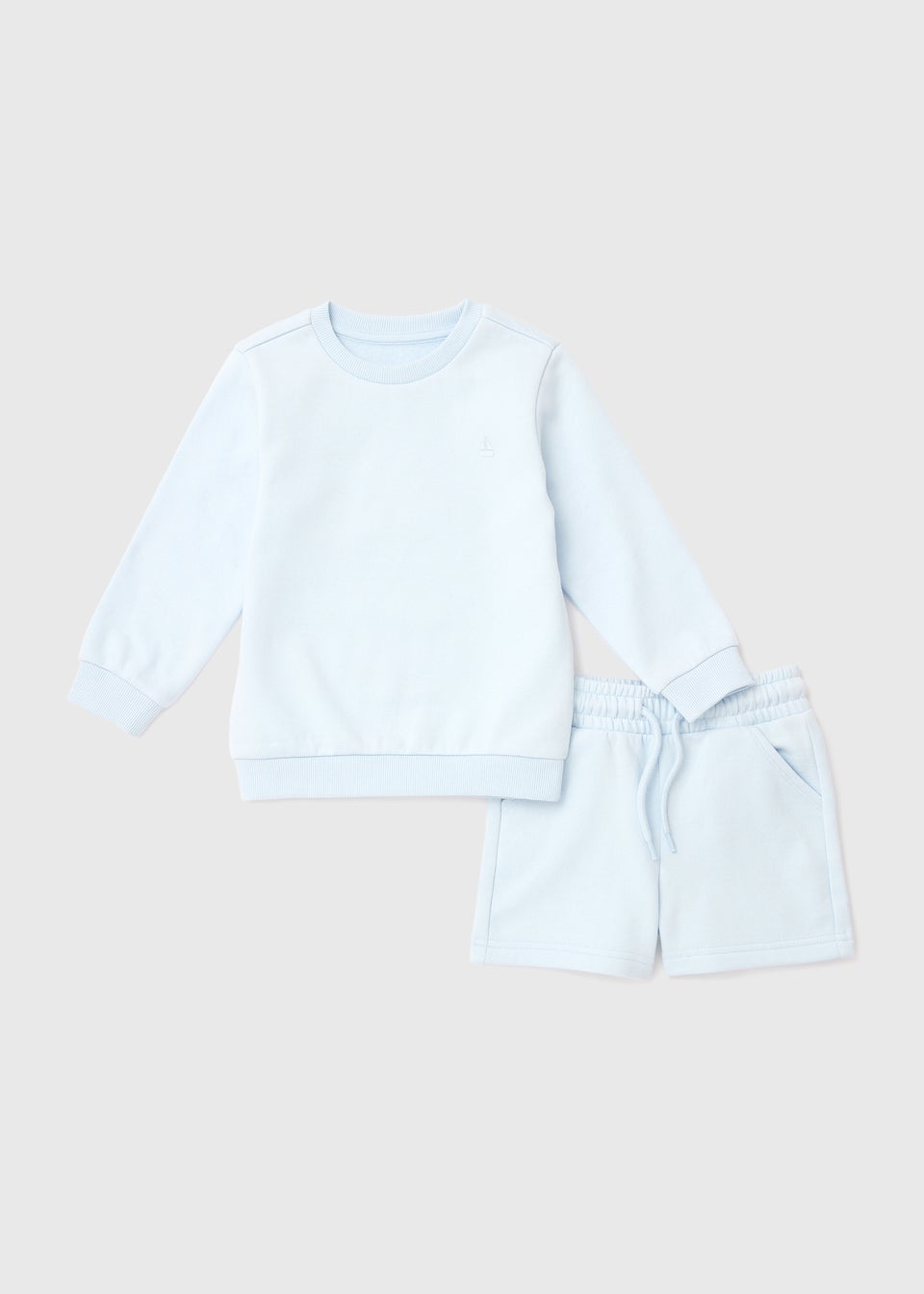 Boys Pale Blue Sweatshirt & Shorts Set (1-7yrs)