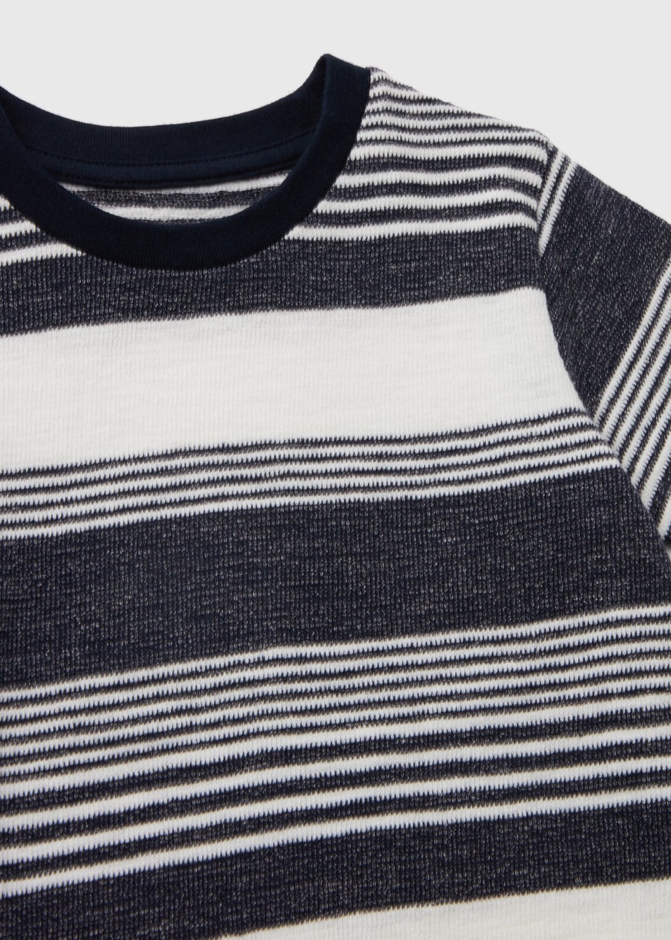 Boys Navy & White Stripe Textured T-Shirt (1-7yrs)