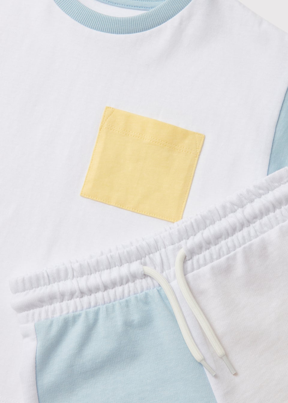 Boys Lemon Colour Block T-Shirt & Shorts Set (1-7yrs)