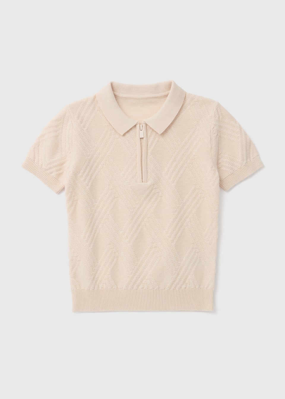 Boys Stone Diamond Knitted Polo Shirt (1-7yrs)