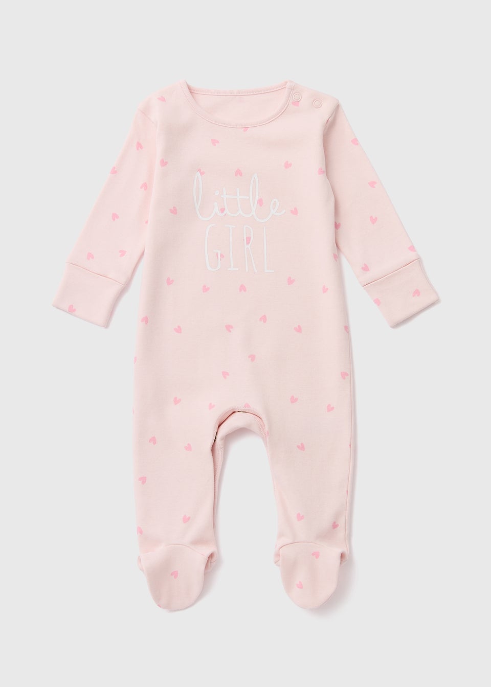 Baby Pink Little Girls Sleepsuit (Tiny Baby-18mths)