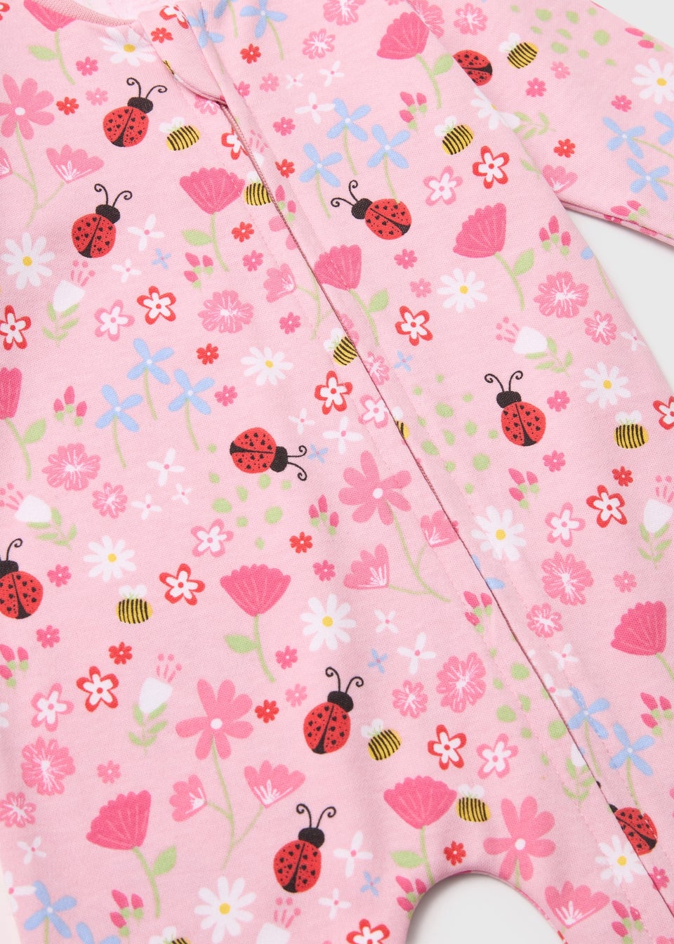 Baby Pink Floral Zipped Sleepsuit (Newborn-18mths)