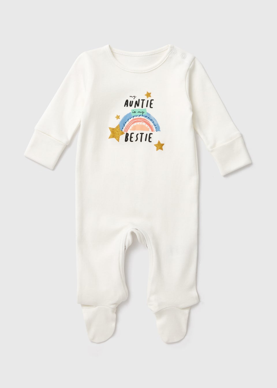 Baby Cream Auntie Sleepsuit (Tiny Baby-18mths)