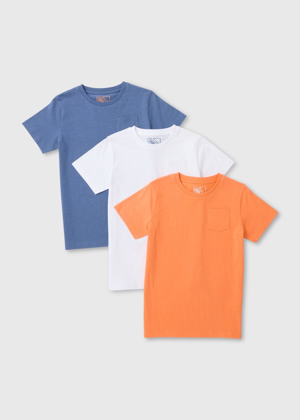 Boys 3 Pack Multicolour Block T-Shirts (7-13yrs)