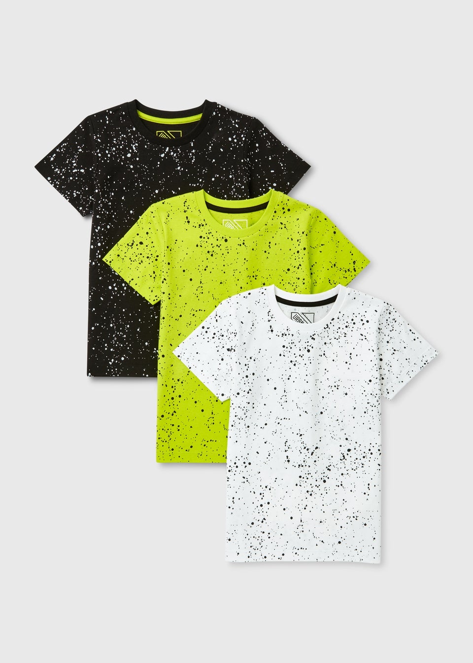 Boys 3 Pack Multicolour Splatter T-Shirts (7-13yrs)