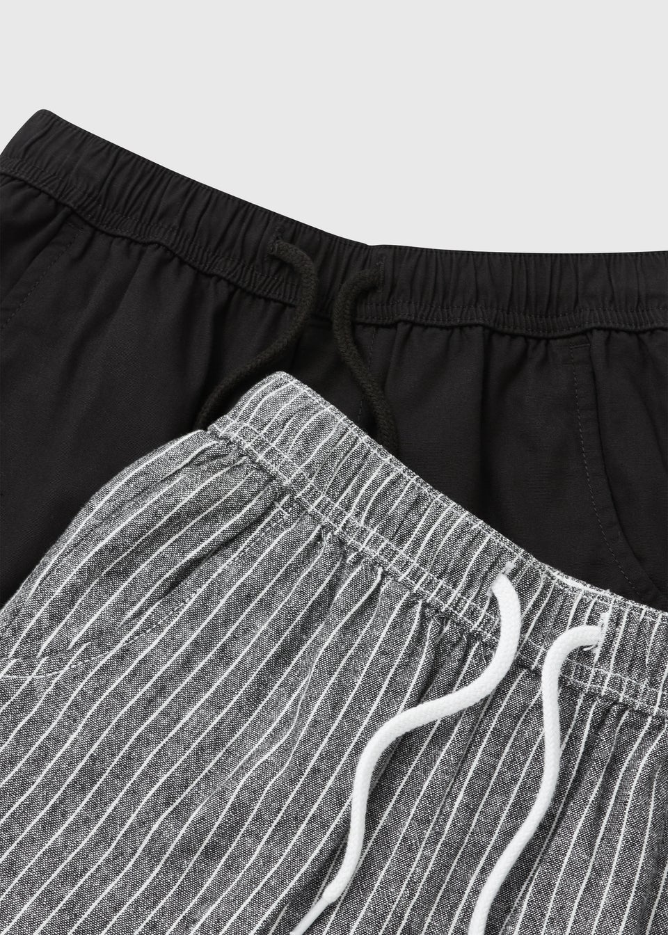 Boys 2 Pack Black & Grey Woven Shorts (7-13yrs)