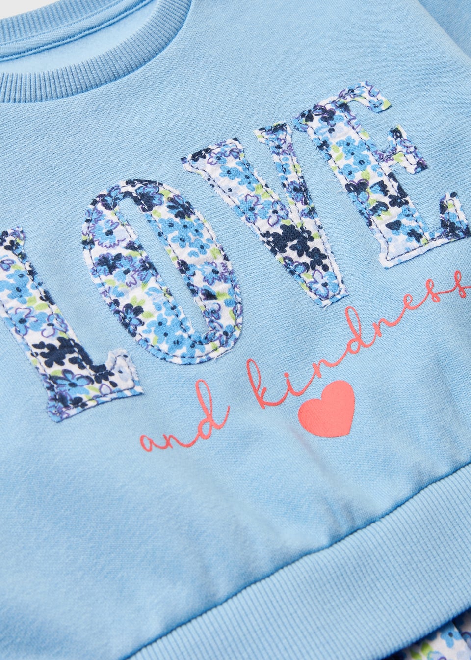 Girls Blue Love & Kindness Sweatshirt Dress (1-7yrs)