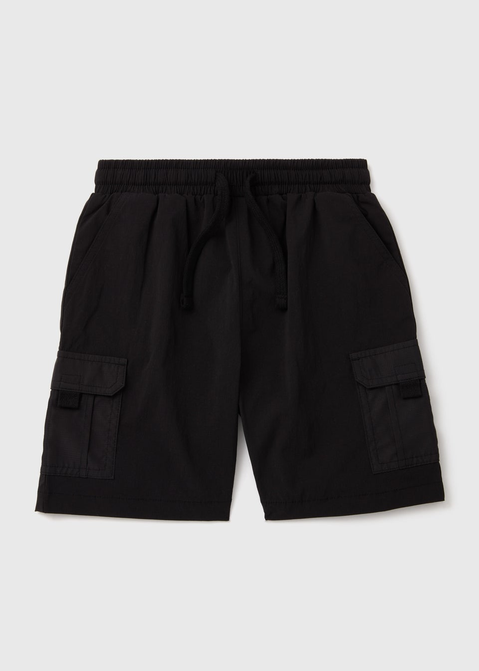 Boys Black Woven Cargo Shorts (7-13yrs)