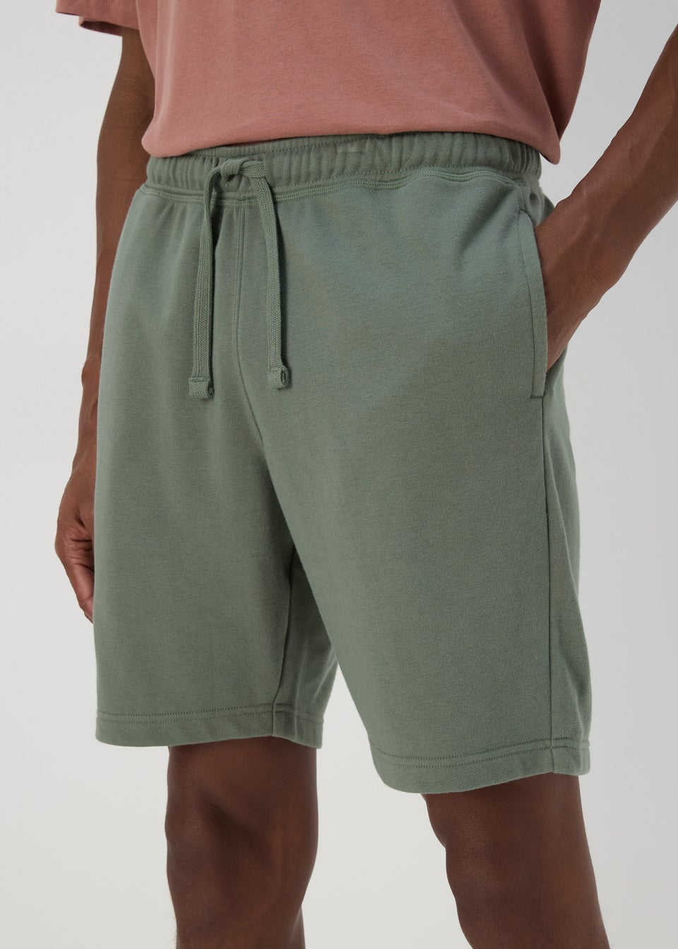Green Basic Jogger Shorts